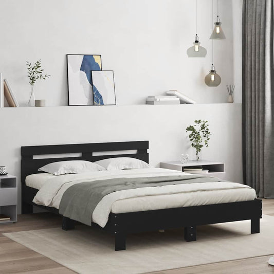 Bed Frame without Mattress Black 140x190 cm