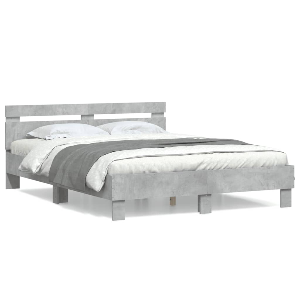 Bed Frame | Concrete grey | Engineered wood | Double | Durable