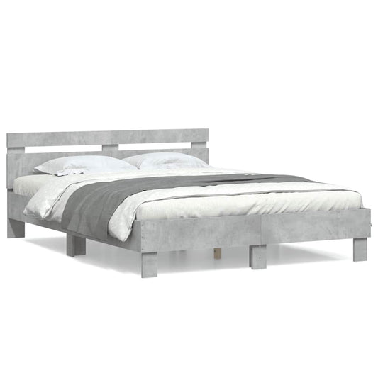 Bed Frame without Mattress Concrete Grey 140x190 cm