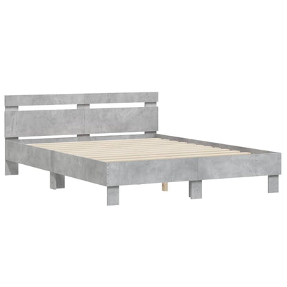 Bed Frame | Concrete grey | Engineered wood | Double | Durable