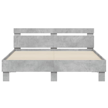 Bed Frame | Concrete grey | Engineered wood | Double | Durable