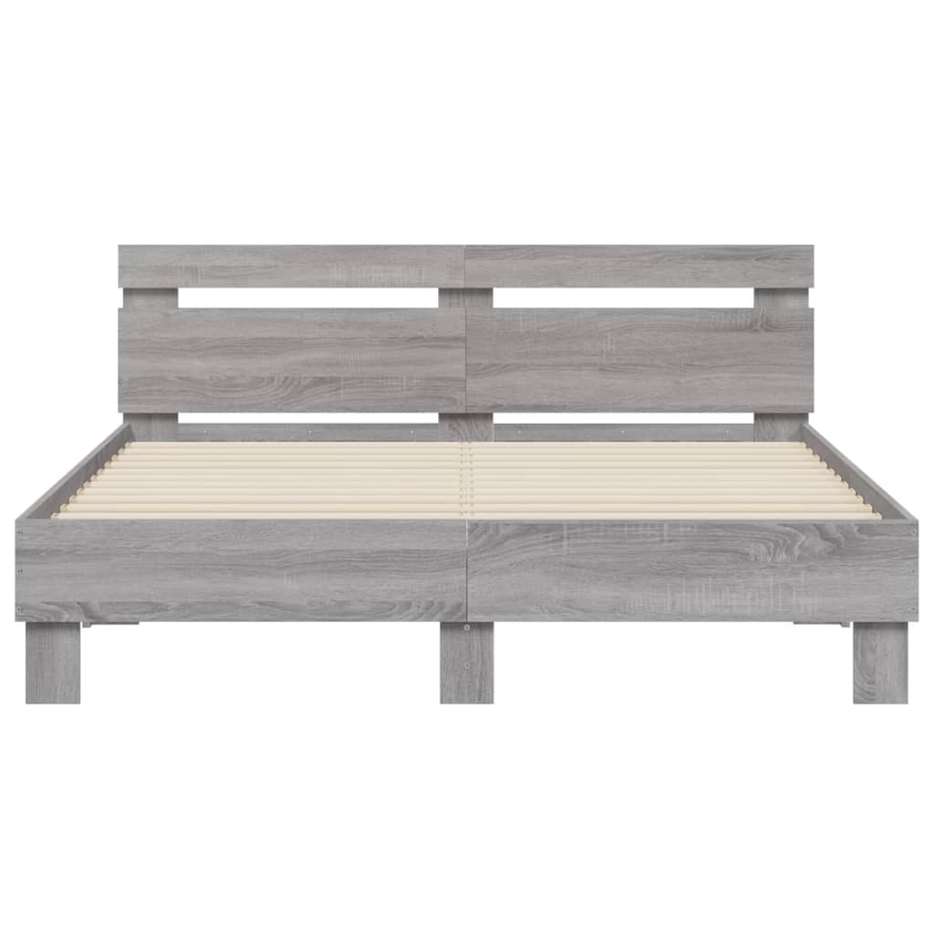 Bed Frame | Grey Sonoma | Engineered wood | 140x190 cm | Durable