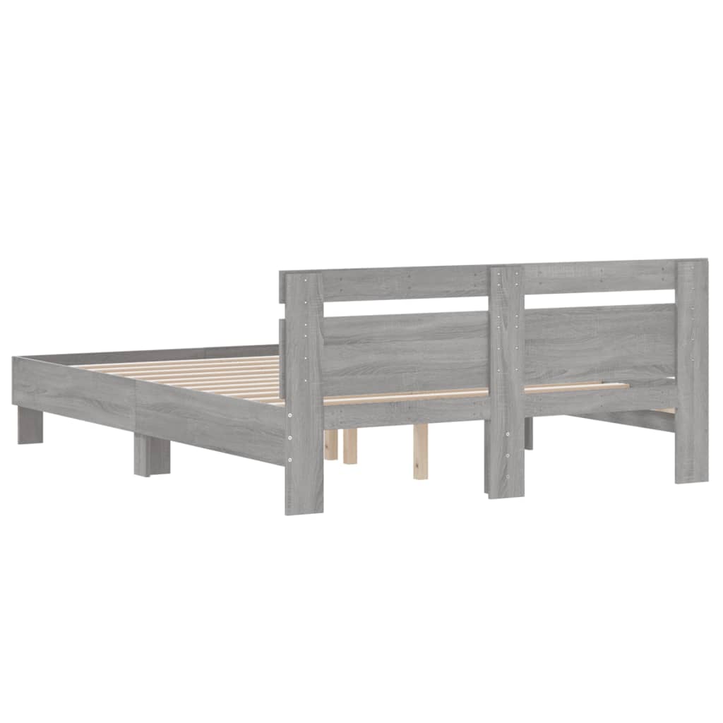Bed Frame | Grey Sonoma | Engineered wood | 140x190 cm | Durable