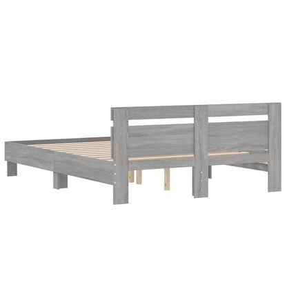 Bed Frame | Grey Sonoma | Engineered wood | 140x190 cm | Durable