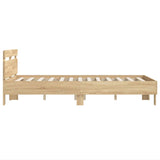 Bed Frame with Headboard Sonoma Oak 135x190 cm Double Engineered Wood