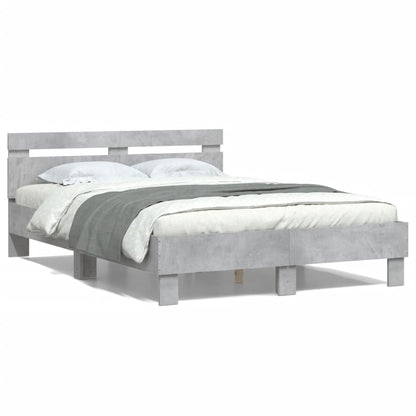 Bed Frame | Concrete grey | Engineered wood, Plywood slats | Double