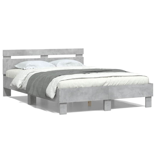 Bed Frame without Mattress Concrete Grey 135x190 cm Double