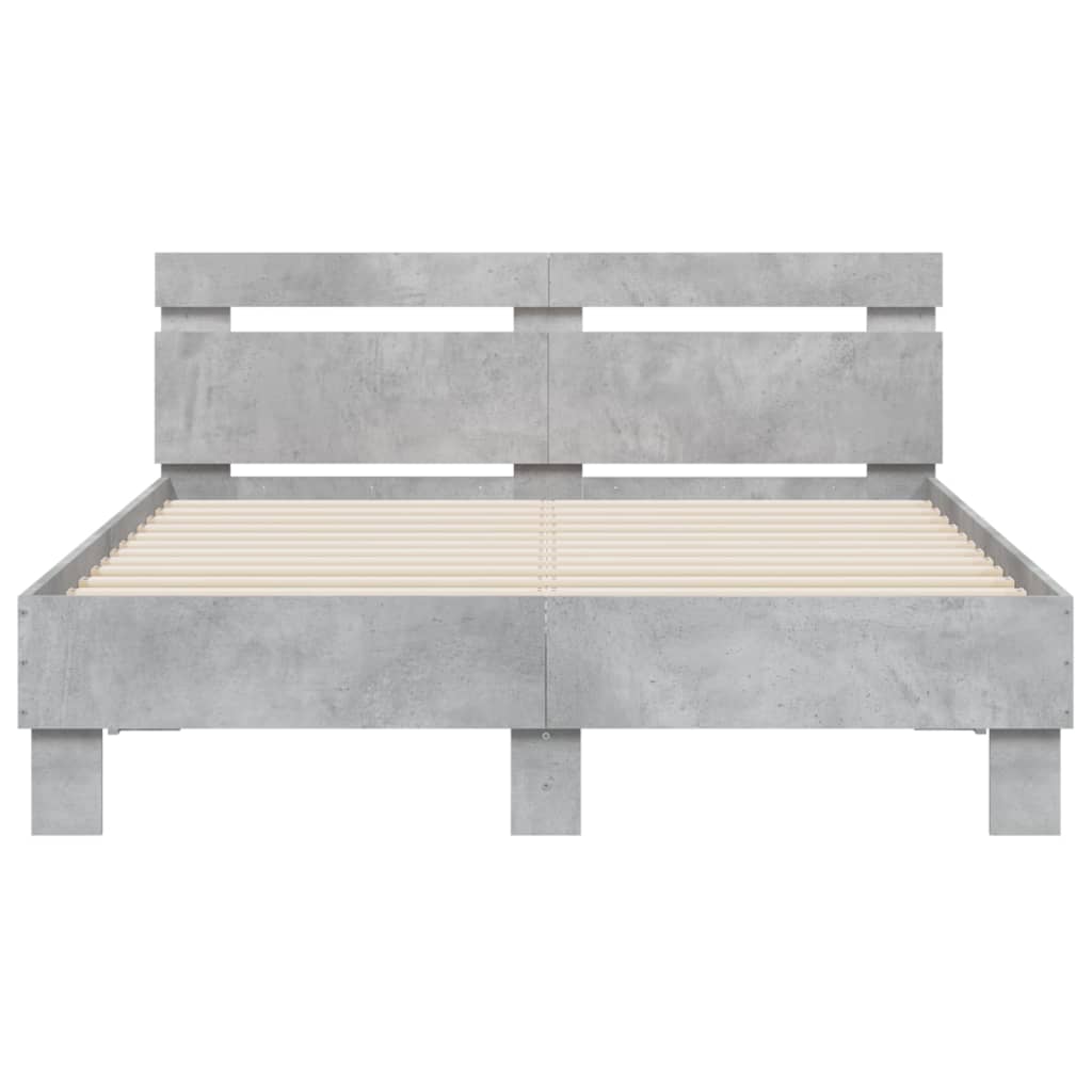 Bed Frame | Concrete grey | Engineered wood, Plywood slats | Double