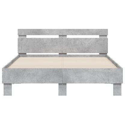Bed Frame | Concrete grey | Engineered wood, Plywood slats | Double