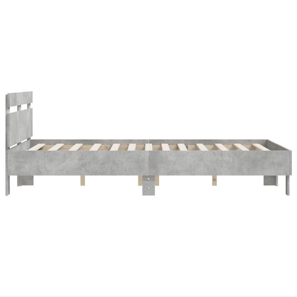 Bed Frame | Concrete grey | Engineered wood, Plywood slats | Double