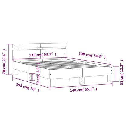Bed Frame | Concrete grey | Engineered wood, Plywood slats | Double