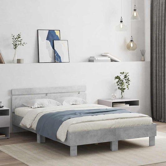 Bed Frame without Mattress Concrete Grey 135x190 cm Double