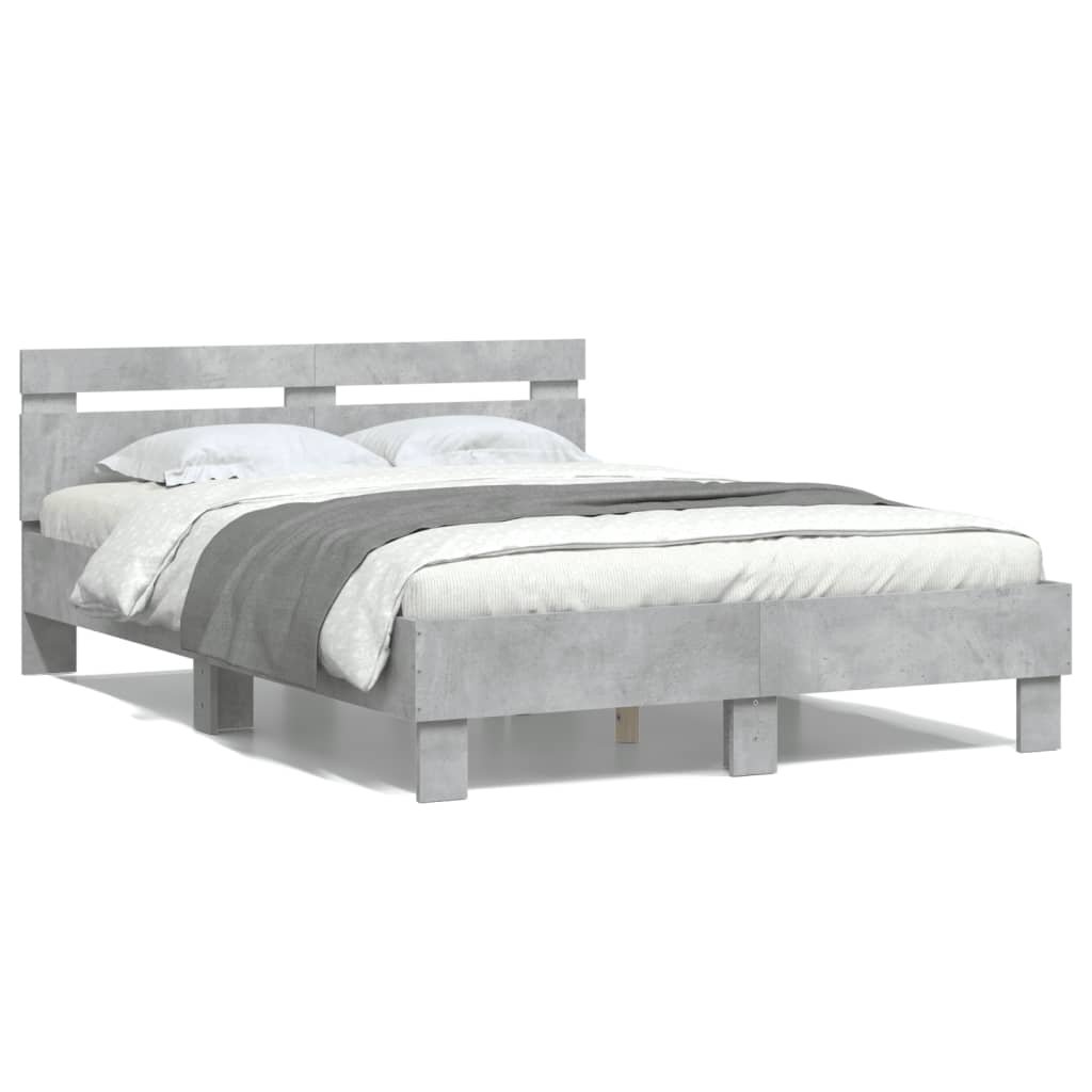 Bed Frame | Concrete grey | Engineered wood | Double |  Durable