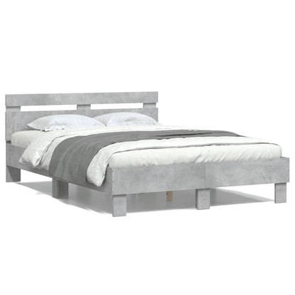 Bed Frame | Concrete grey | Engineered wood | Double |  Durable