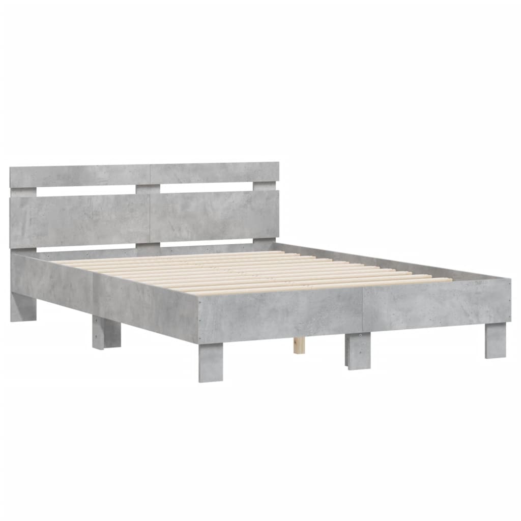 Bed Frame | Concrete grey | Engineered wood | Double |  Durable