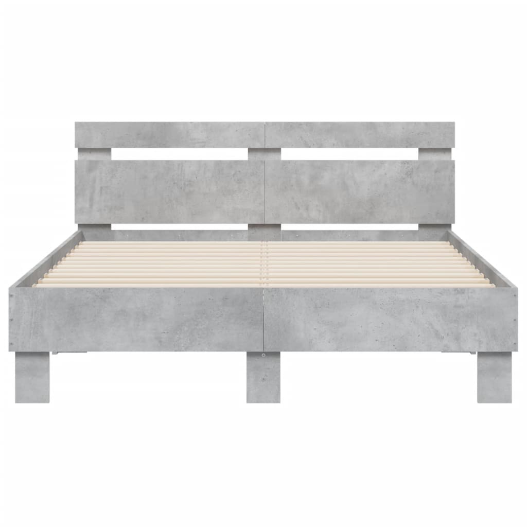 Bed Frame | Concrete grey | Engineered wood | Double |  Durable
