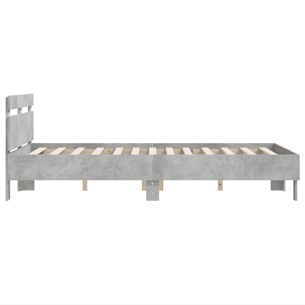 Bed Frame | Concrete grey | Engineered wood | Double |  Durable