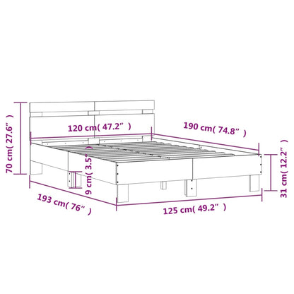 Bed Frame | Concrete grey | Engineered wood | Double |  Durable