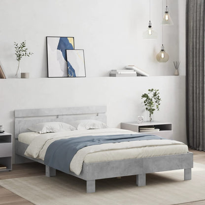 Bed Frame | Concrete grey | Engineered wood | Double |  Durable