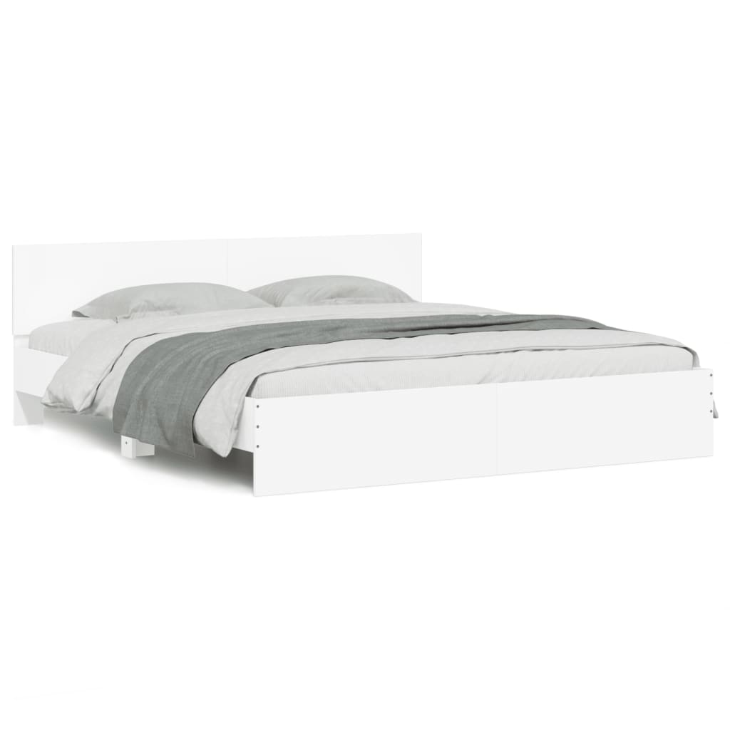 Bed Frame | White | Engineered wood, Plywood | Double Bed |  Durable