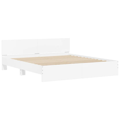 Bed Frame | White | Engineered wood, Plywood | Double Bed |  Durable