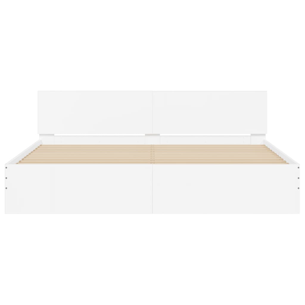 Bed Frame | White | Engineered wood, Plywood | Double Bed |  Durable