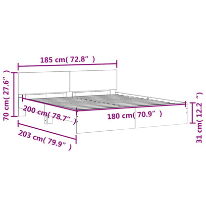 Bed Frame | White | Engineered wood, Plywood | Super King | Modern