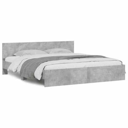 Bed Frame without Mattress Concrete Grey 180x200 cm Super King