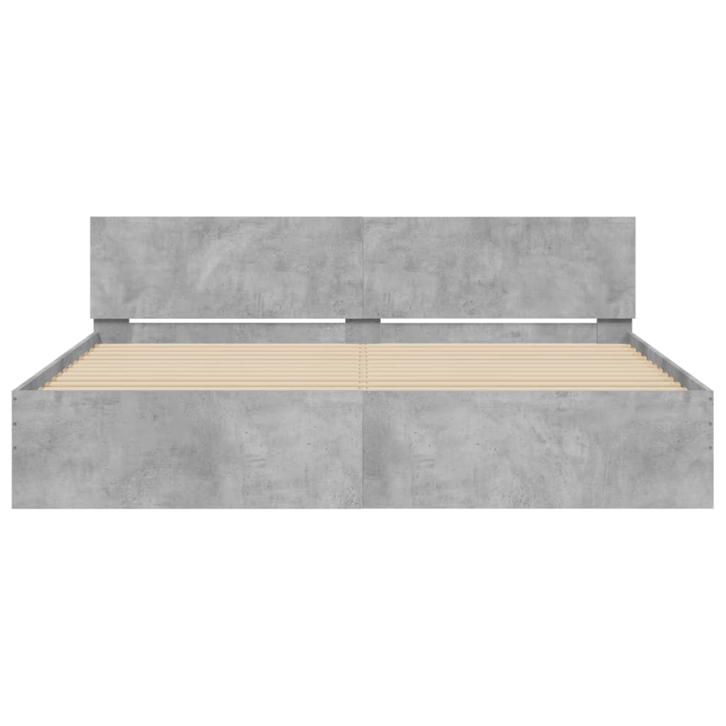 Bed Frame | Concrete grey | Engineered wood, Plywood | Super King