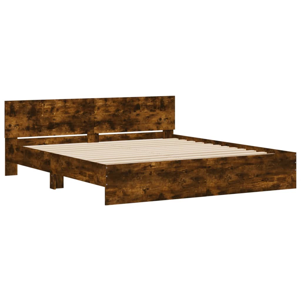 Bed Frame | Smoked Oak | Engineered Wood, Plywood | Super King | Durable