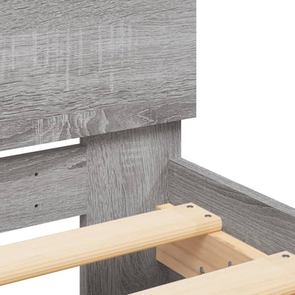 Bed Frame without Mattress Grey Sonoma 180x200 cm Super King