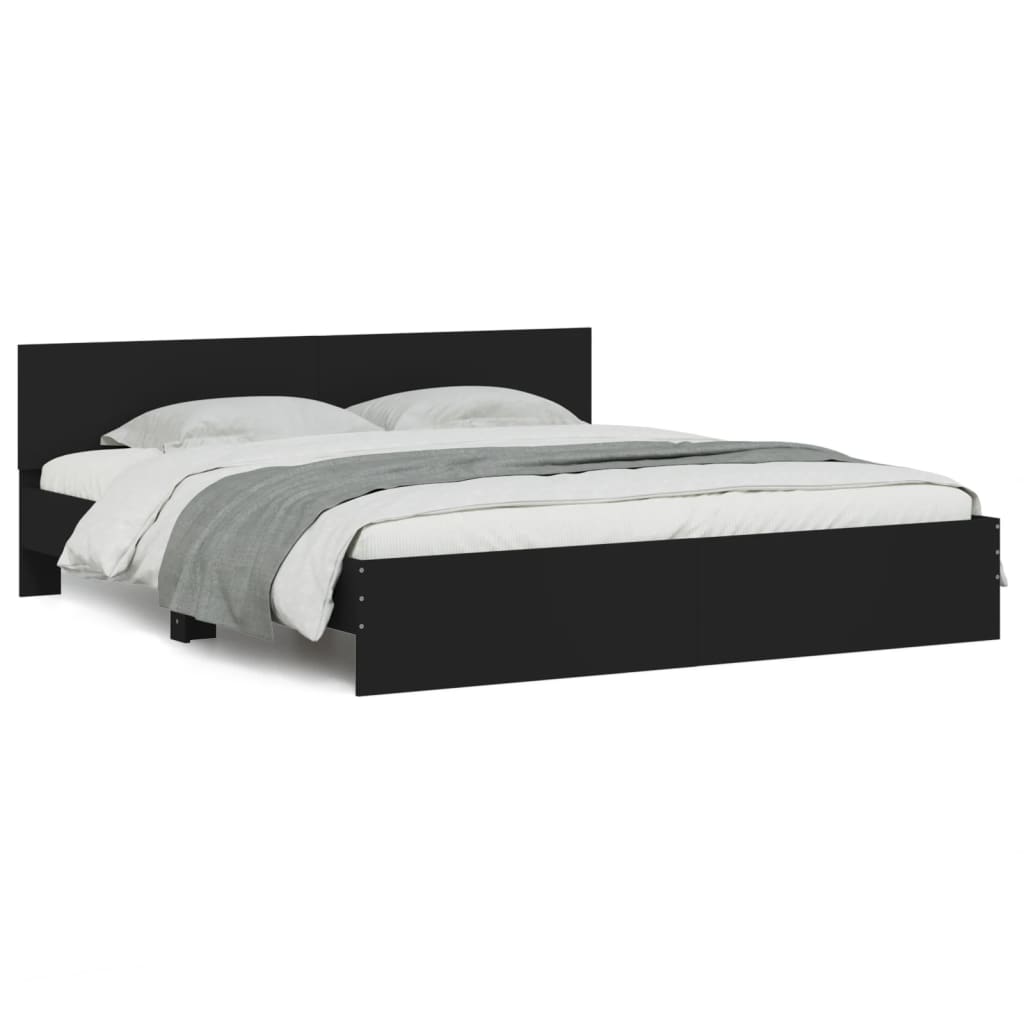 Bed Frame | Black | Engineered wood, Plywood | Double | Durable