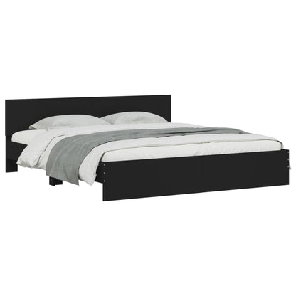 Bed Frame | Black | Engineered wood, Plywood | Double | Durable