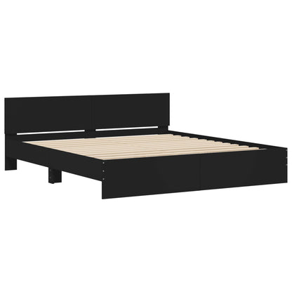 Bed Frame | Black | Engineered wood, Plywood | Double | Durable