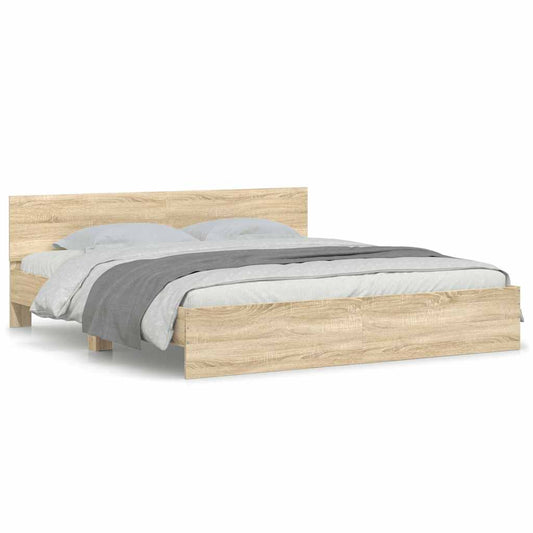 Bed Frame without Mattress Sonoma Oak 160x200 cm