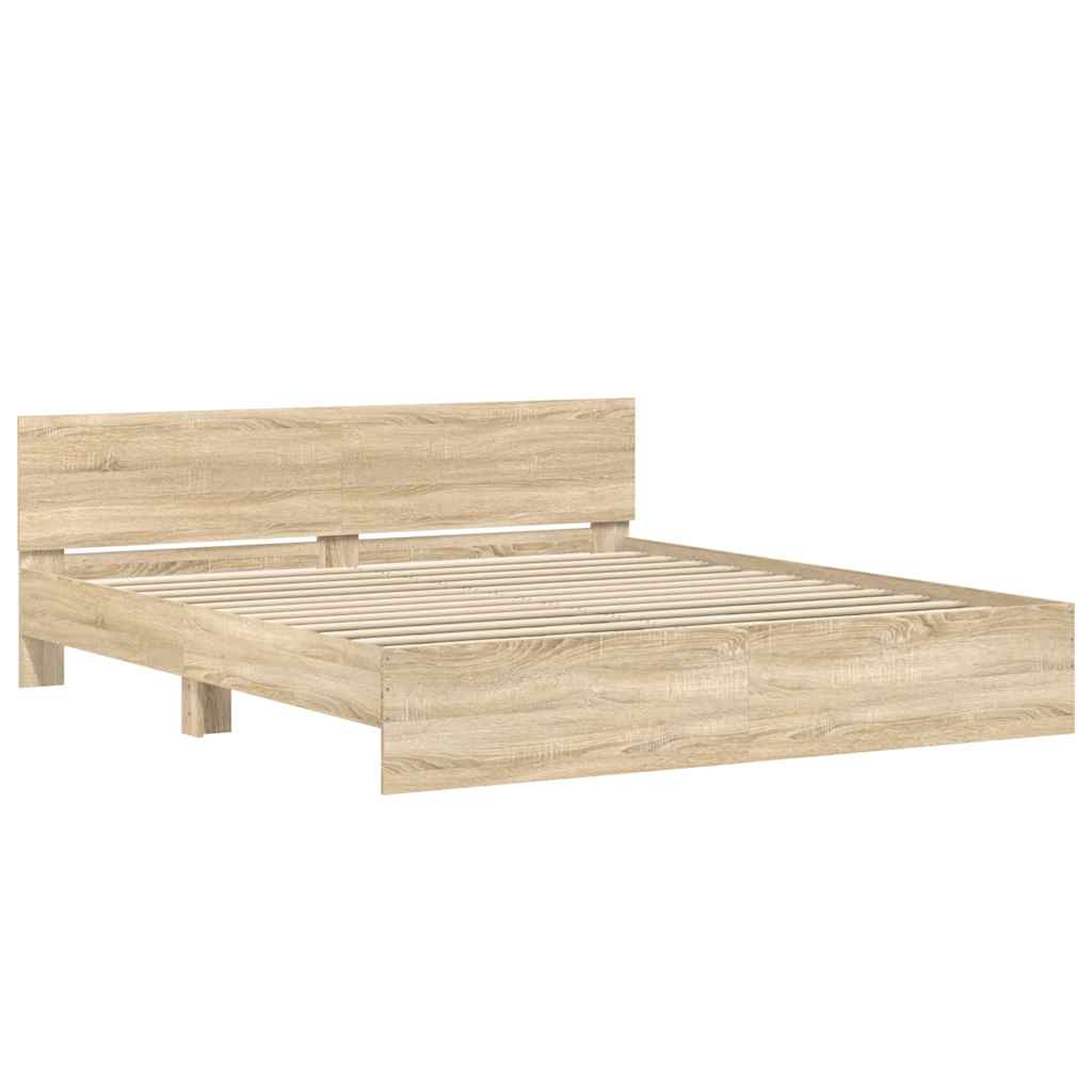 Bed Frame | Sonoma oak | Engineered wood, Plywood | Double | Durable