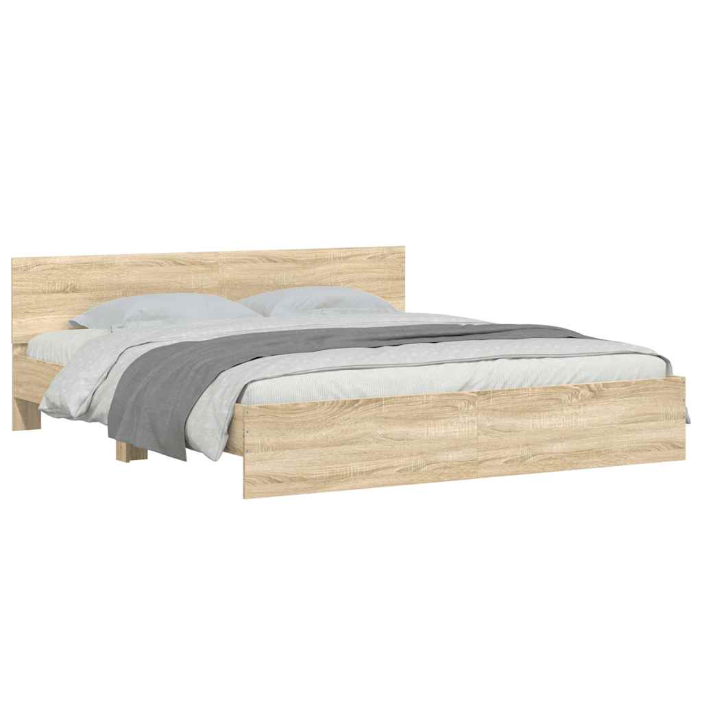 Bed Frame | Sonoma oak | Engineered wood, Plywood | Double | Durable