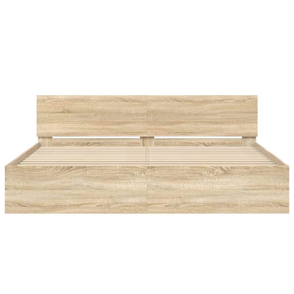 Bed Frame | Sonoma oak | Engineered wood, Plywood | Double | Durable