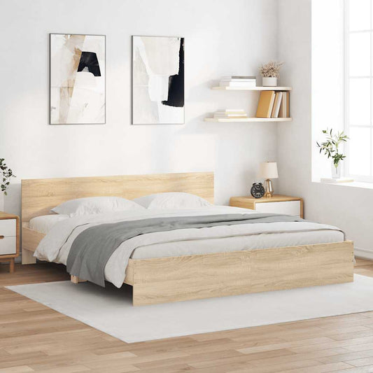 Bed Frame without Mattress Sonoma Oak 160x200 cm