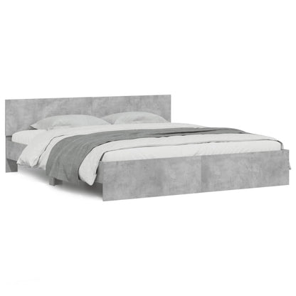 Bed Frame | Concrete grey | Engineered wood | Double | Durable