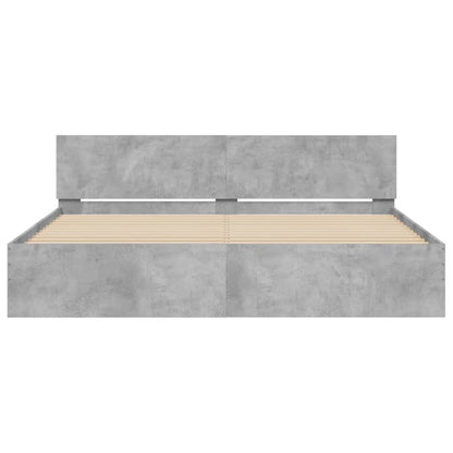Bed Frame | Concrete grey | Engineered wood | Double | Durable