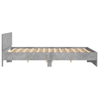 Bed Frame | Concrete grey | Engineered wood | Double | Durable