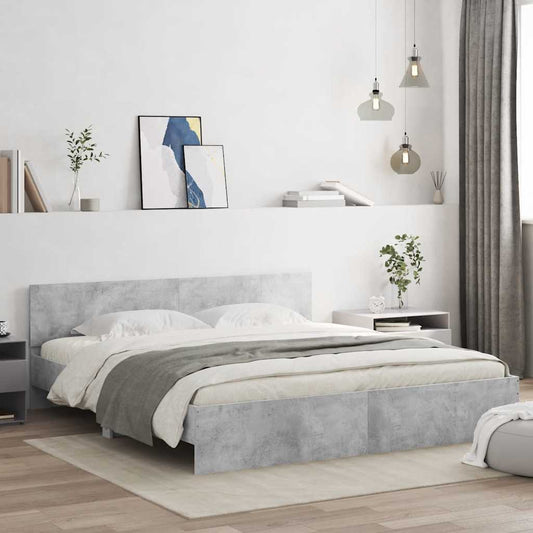 Bed Frame without Mattress Concrete Grey 160x200 cm