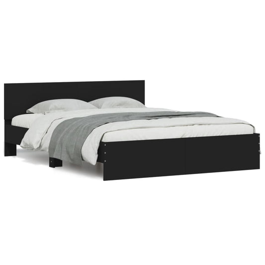 Bed Frame without Mattress Black 150x200 cm King Size