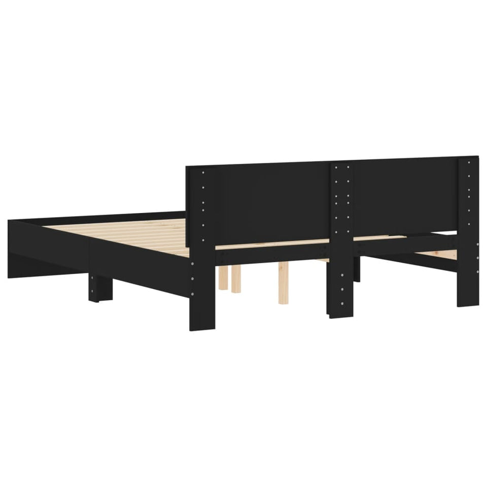 Bed Frame with Headboard Black 150x200 cm King Size