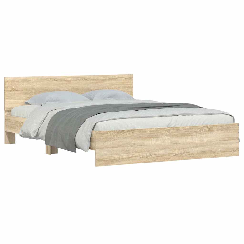 Bed Frame | Sonoma Oak | Engineered wood, Plywood | King Size | Durable