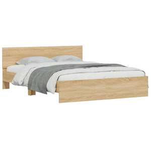 Bed Frame with Headboard Sonoma Oak 150x200 cm King Size