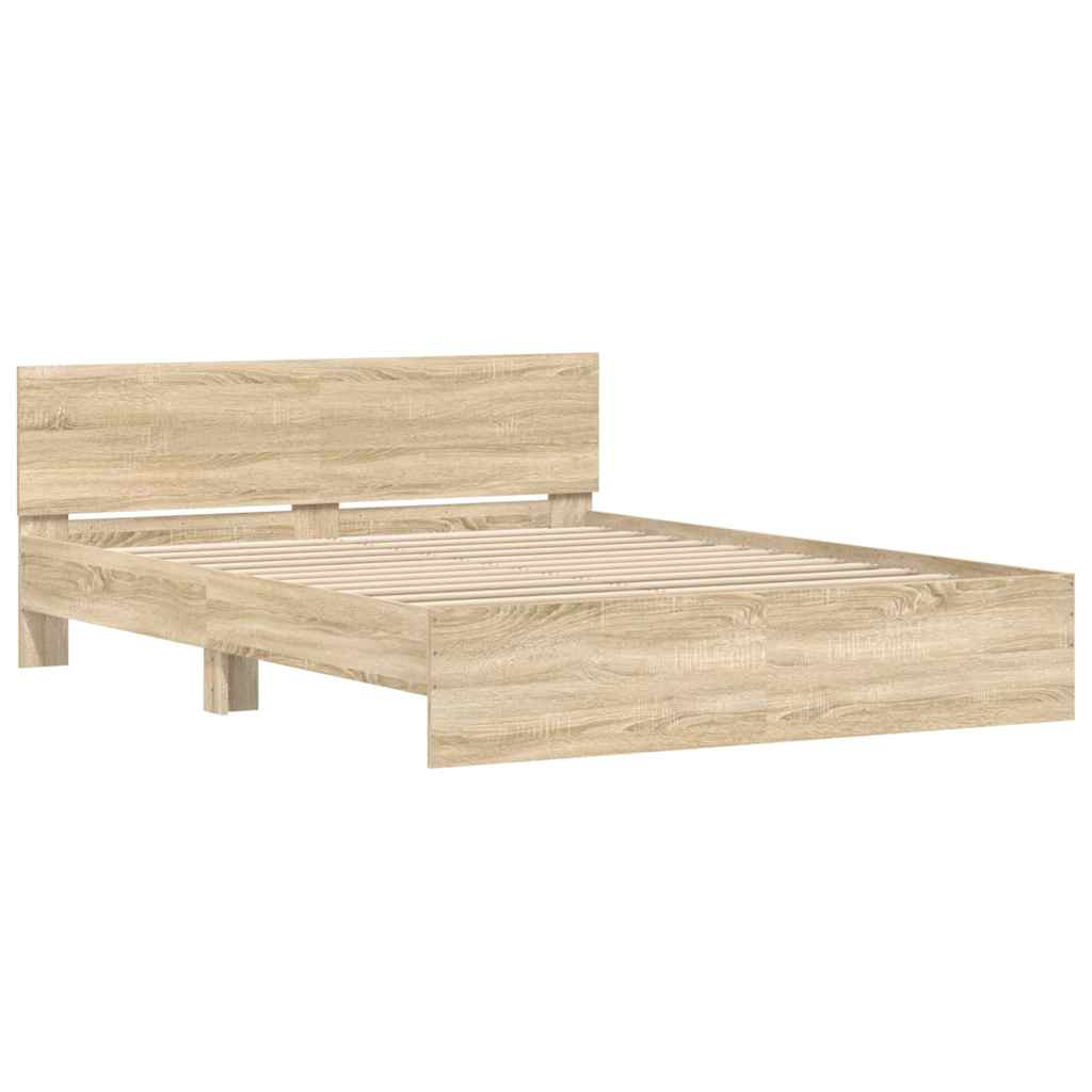 Bed Frame | Sonoma Oak | Engineered wood, Plywood | King Size | Durable