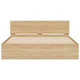 Bed Frame with Headboard Sonoma Oak 150x200 cm King Size