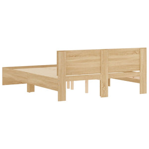 Bed Frame with Headboard Sonoma Oak 150x200 cm King Size